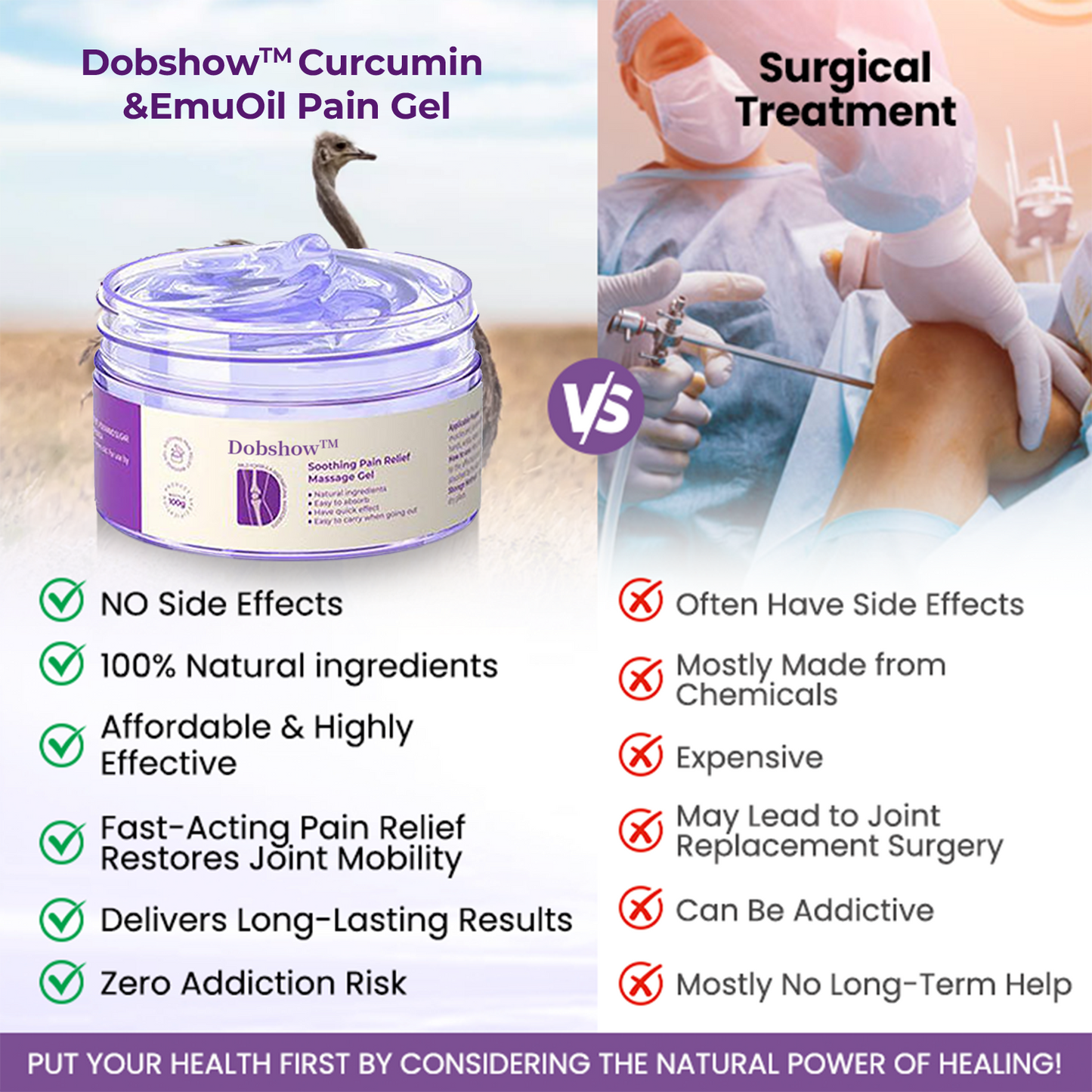 Dobshow™ Turmeric & Emu Oil Arthritis Soothing Pain Relief Massage Gel