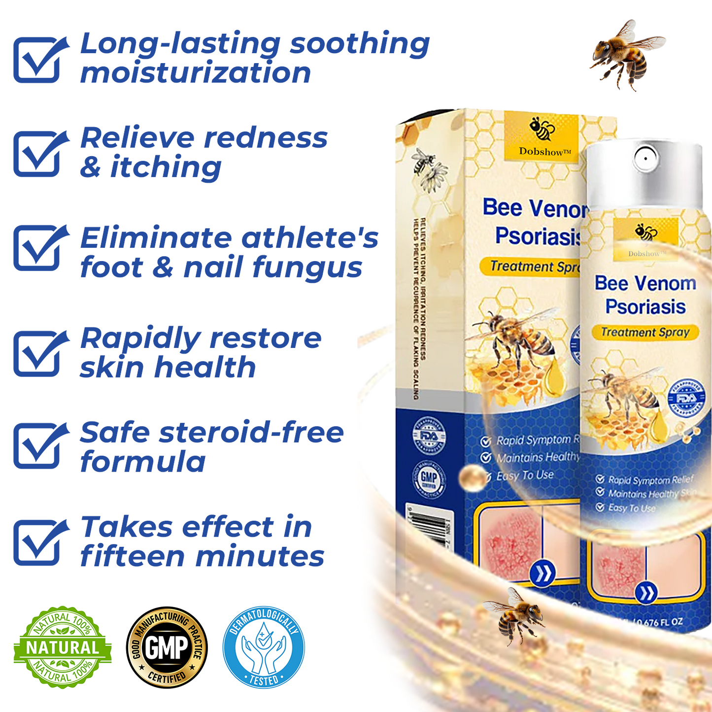🐝🐝Dobshow™ Bee Venom Psoriasis Treatment Spray🛡️