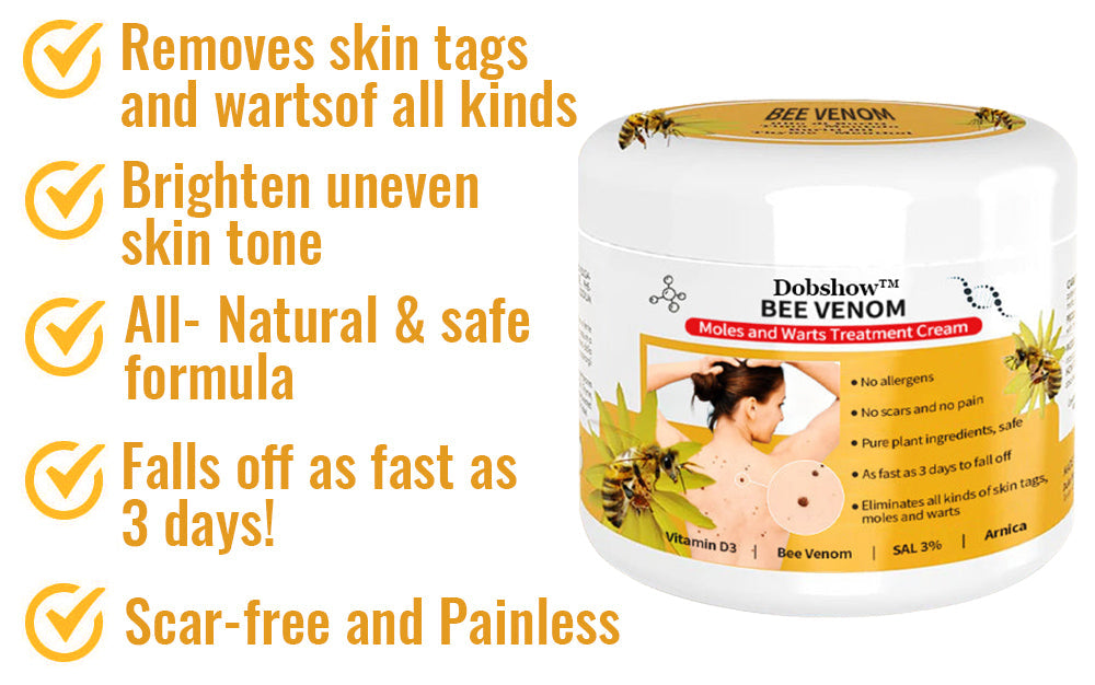 🐝🐝 Dobshow™Bee Venom Mole and Wart Treatment Cream(👨⚕AAD RECOMMENDS)