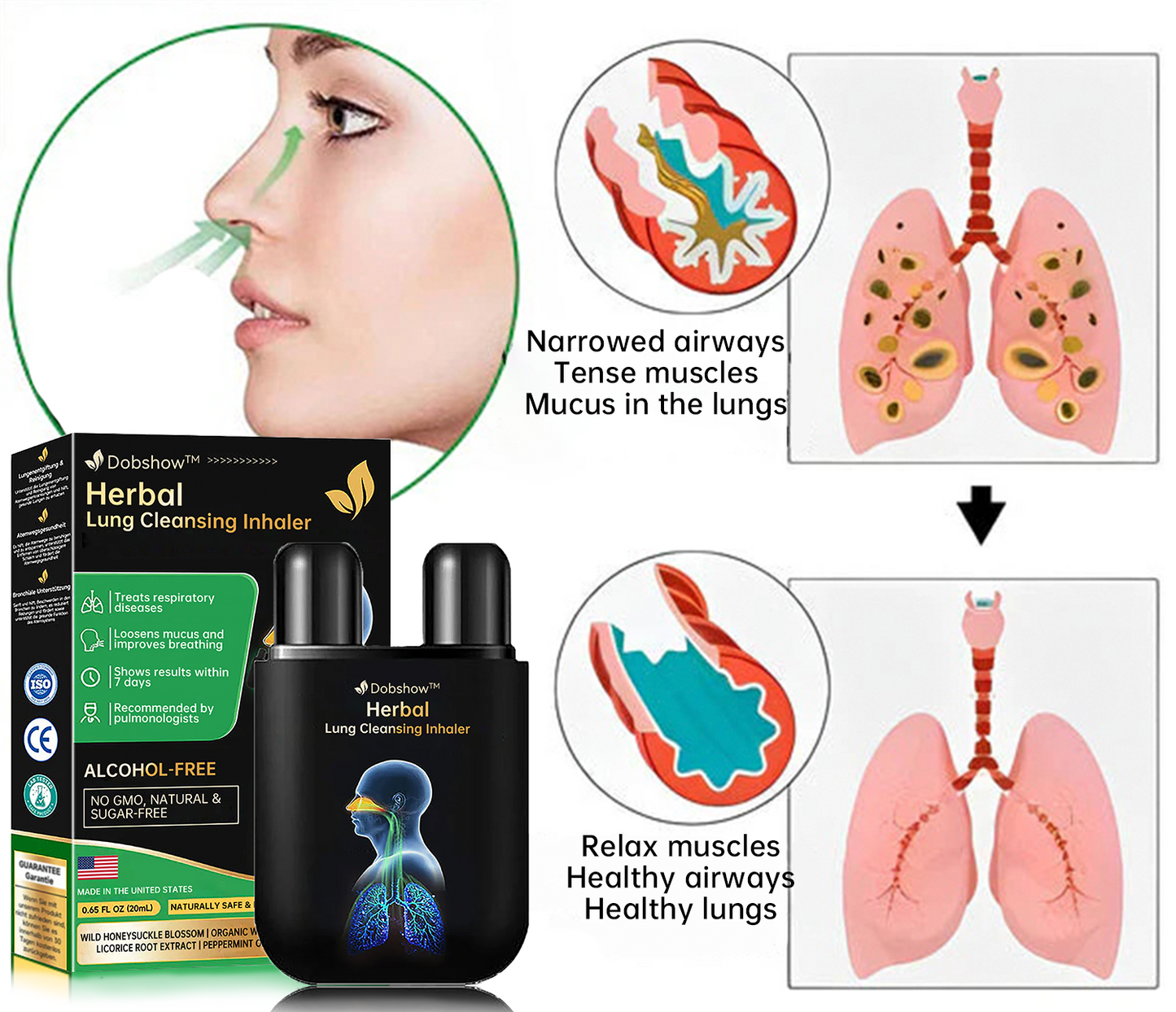 ✅official store | 🔥Dobshow™ 🧑⚕️herbal lung cleansing inhaler(💝Last day for 50% off💝)