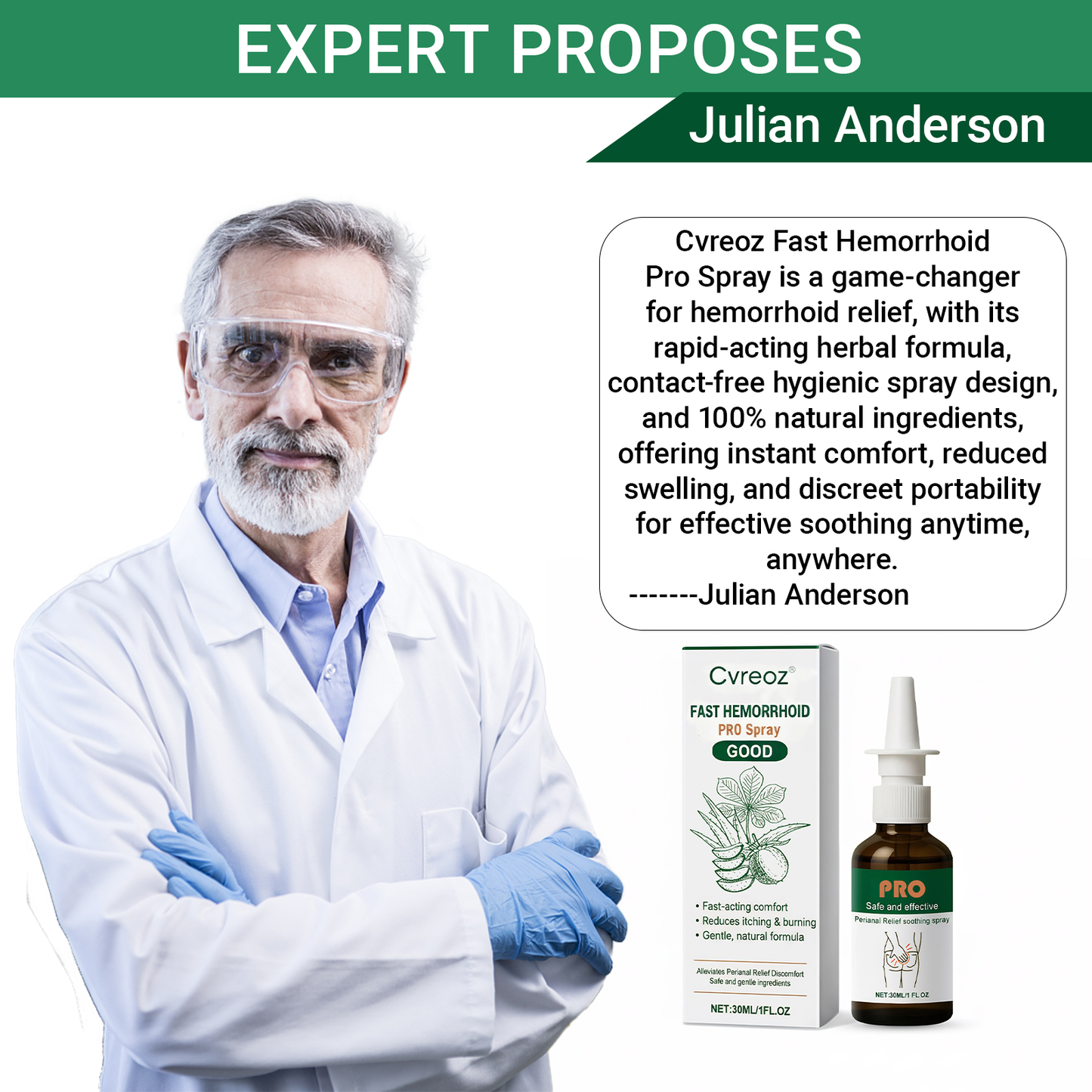 🎄𝙃𝙤𝙡𝙞𝙙𝙖𝙮 𝙎𝙖𝙡𝙚🎁Cvreoz® Fast Hemorrhoid PRO Spray