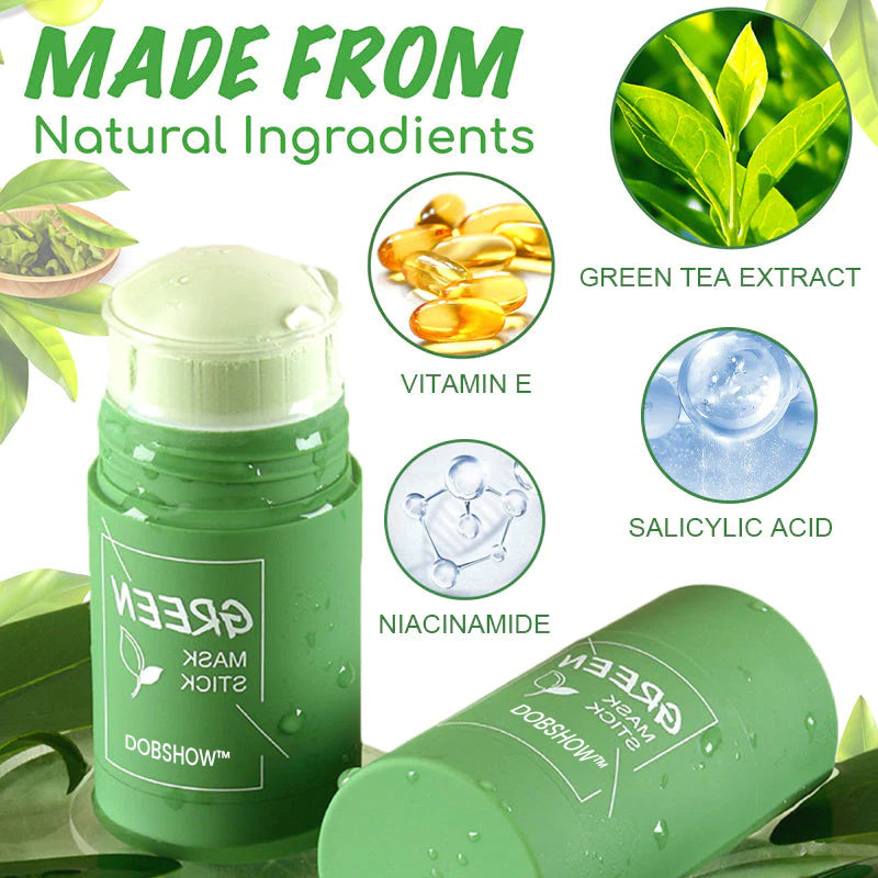 Dobshow™ Green Tea Clay Mask Stick For Oil Control, Blackhead Reduction, and Pore Minimization
