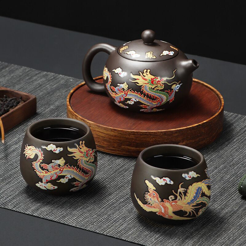 Color Changing Dragon & Phoenix Teapot