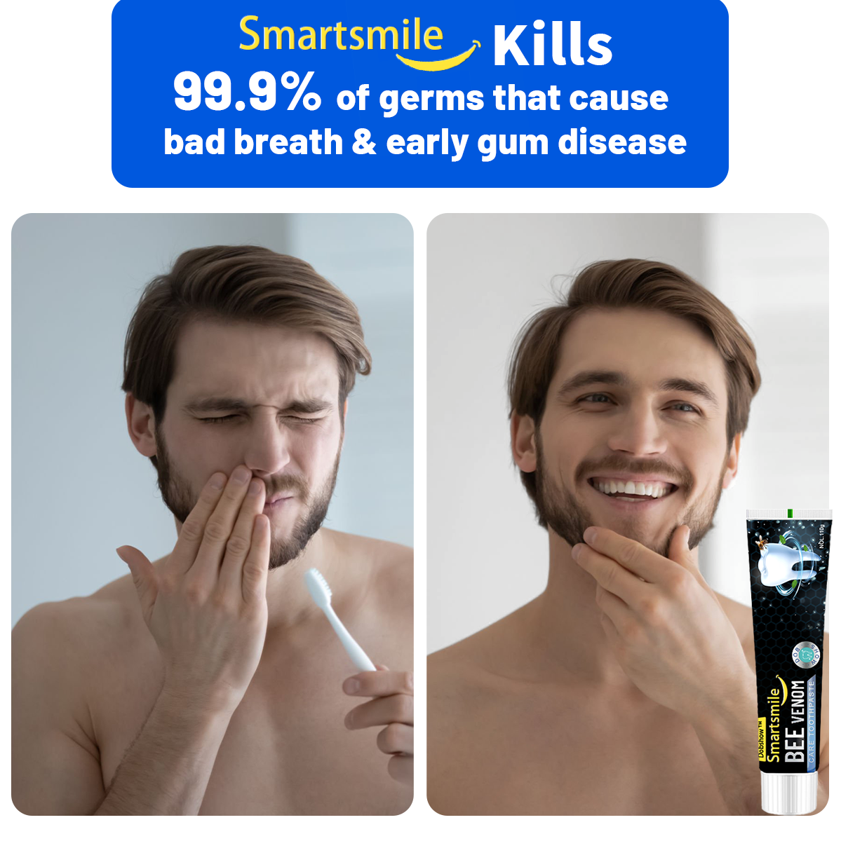 𦷠Dobshow⢠SmartSmile Bee Venom Whitening & Repair Toothpaste