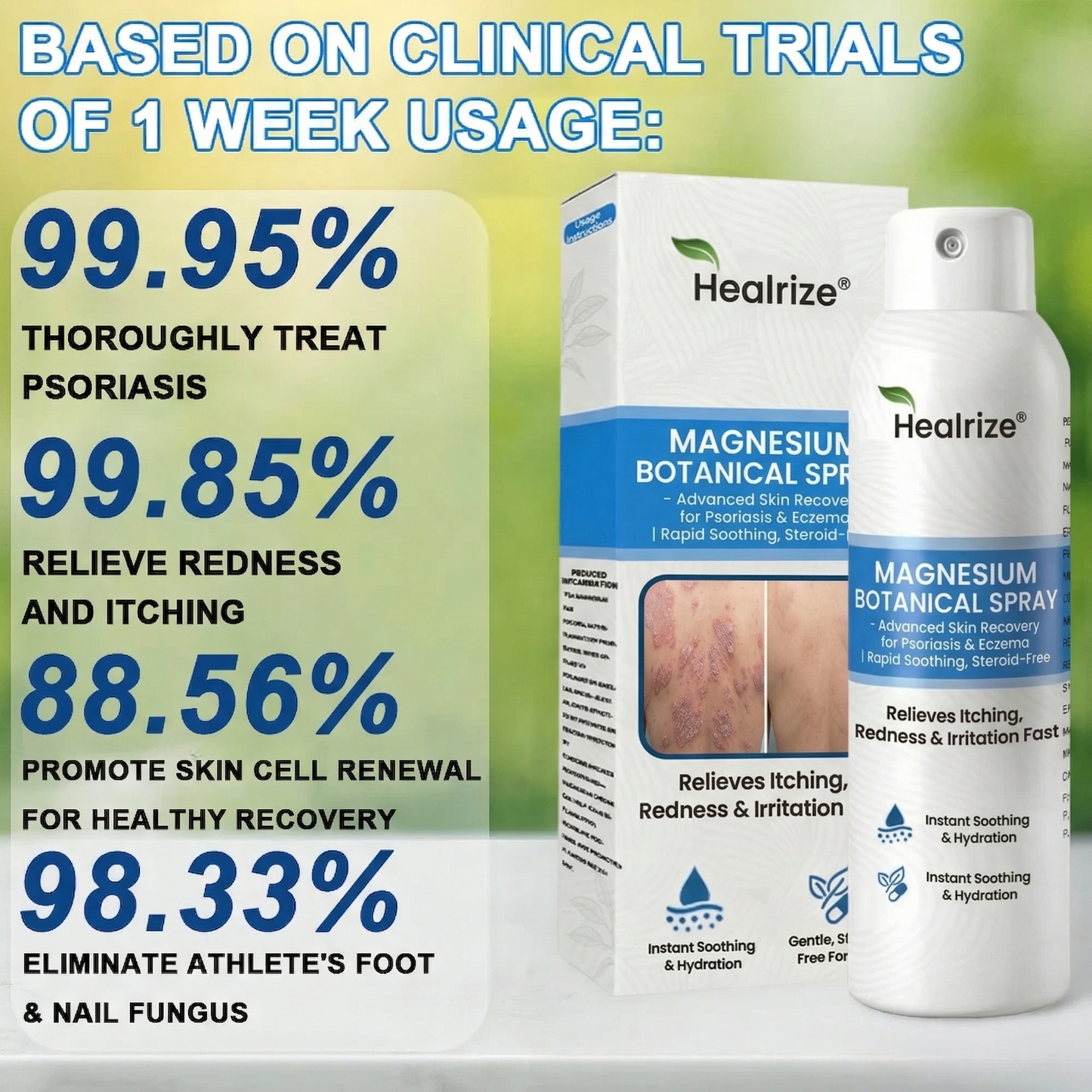 ✨Healrize® Magnesium Botanical Spray – Advanced Skin Recovery for Psoriasis & Eczema | Rapid Soothing, Steroid-Free