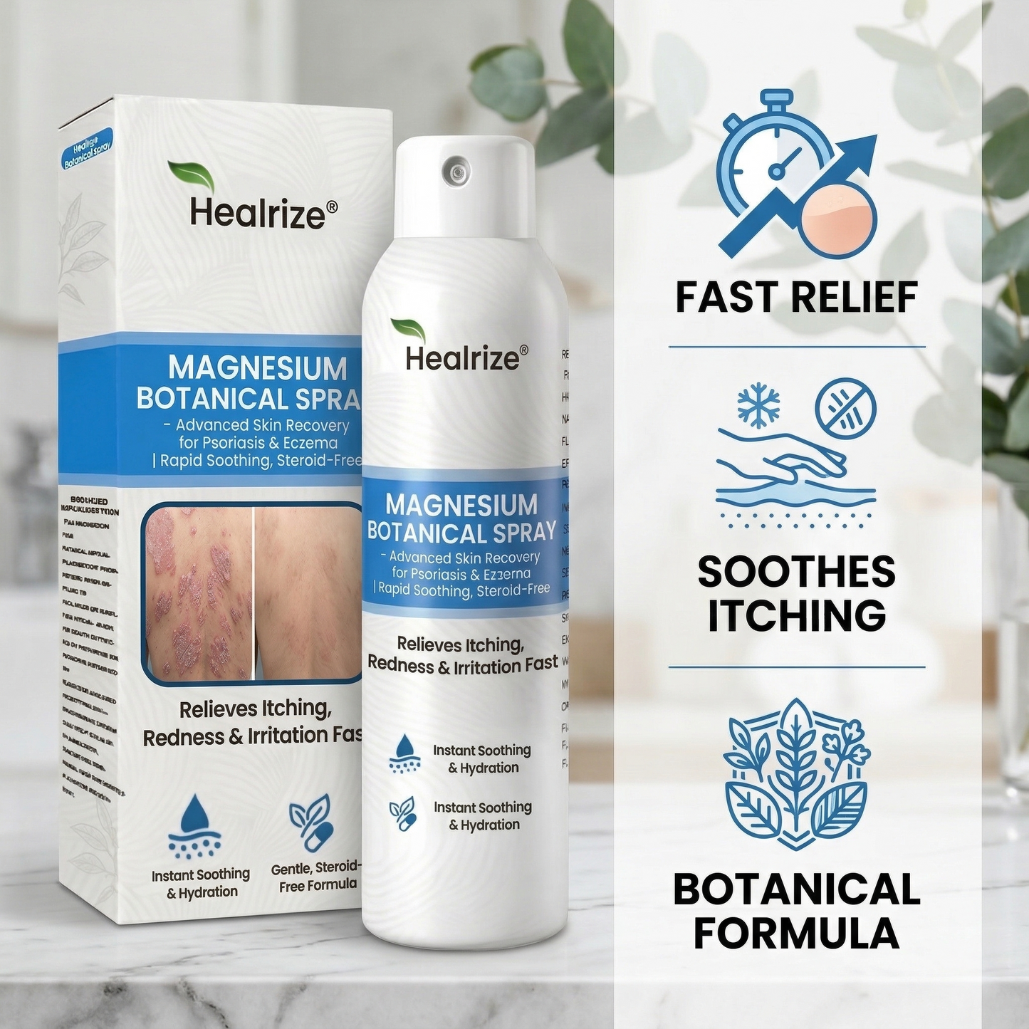 ✨Healrize® Magnesium Botanical Spray – Advanced Skin Recovery for Psoriasis & Eczema | Rapid Soothing, Steroid-Free