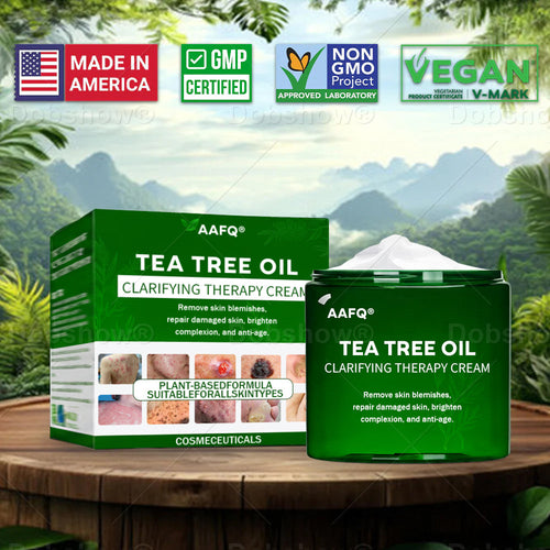 AAFQ® Tea Tree Oil Clarifying Therapy Cream – Removes Skin Blemishes, Repairs Damaged Skin, Brightens & Anti-Ageing Care