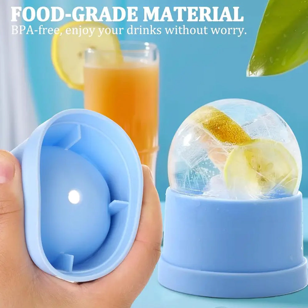 Ice Ball Maker Mold - Set of 3, Round Ice Cube Mold, 2.4 Inch Sphere Ice Cubes for Whiskey, Cocktails, Bourbon
