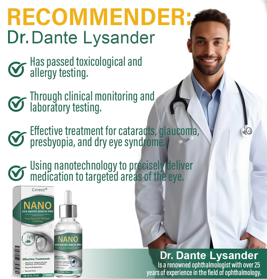 Cvreoz® Nano Eye Drops Serum Pro✅FDA Approved(Suitable for presbyopia, dry eye syndrome, glaucoma, and cataracts)