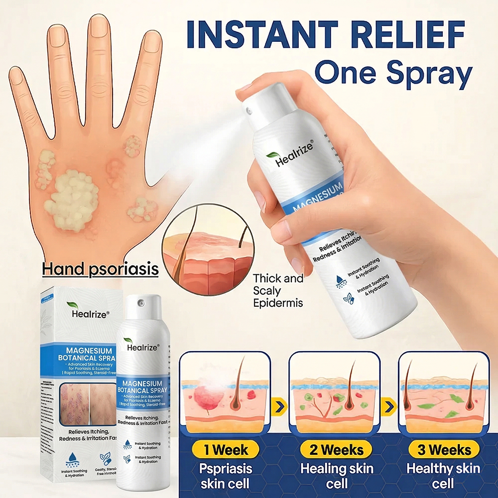 ✨Healrize® Magnesium Botanical Spray – Advanced Skin Recovery for Psoriasis & Eczema | Rapid Soothing, Steroid-Free