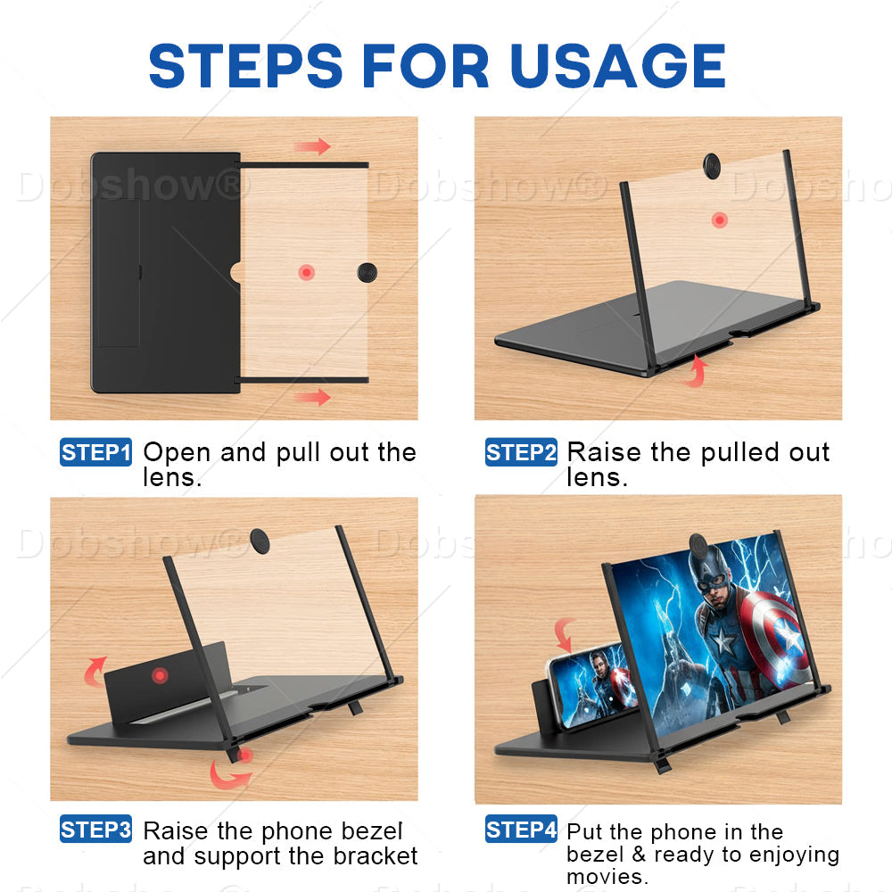 NOWORDUP® High Definition 3D Mobile Phone Screen Video Magnifier