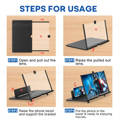 NOWORDUP® High Definition 3D Mobile Phone Screen Video Magnifier