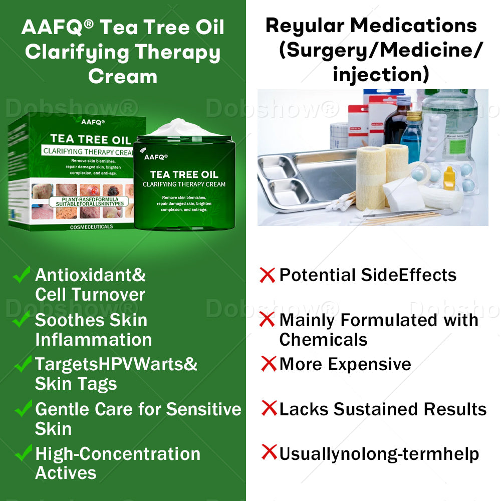 AAFQ® Tea Tree Oil Clarifying Therapy Cream – Removes Skin Blemishes, Repairs Damaged Skin, Brightens & Anti-Ageing Care