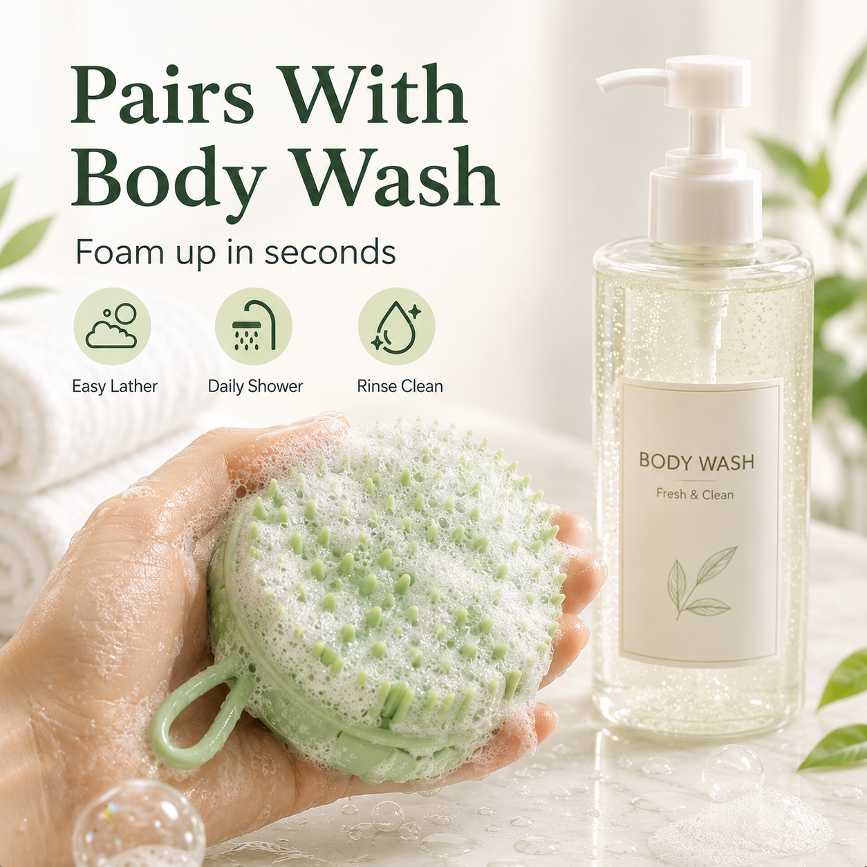 MCOIKY® Lotus Silicone Dual-Sided Bath Brush