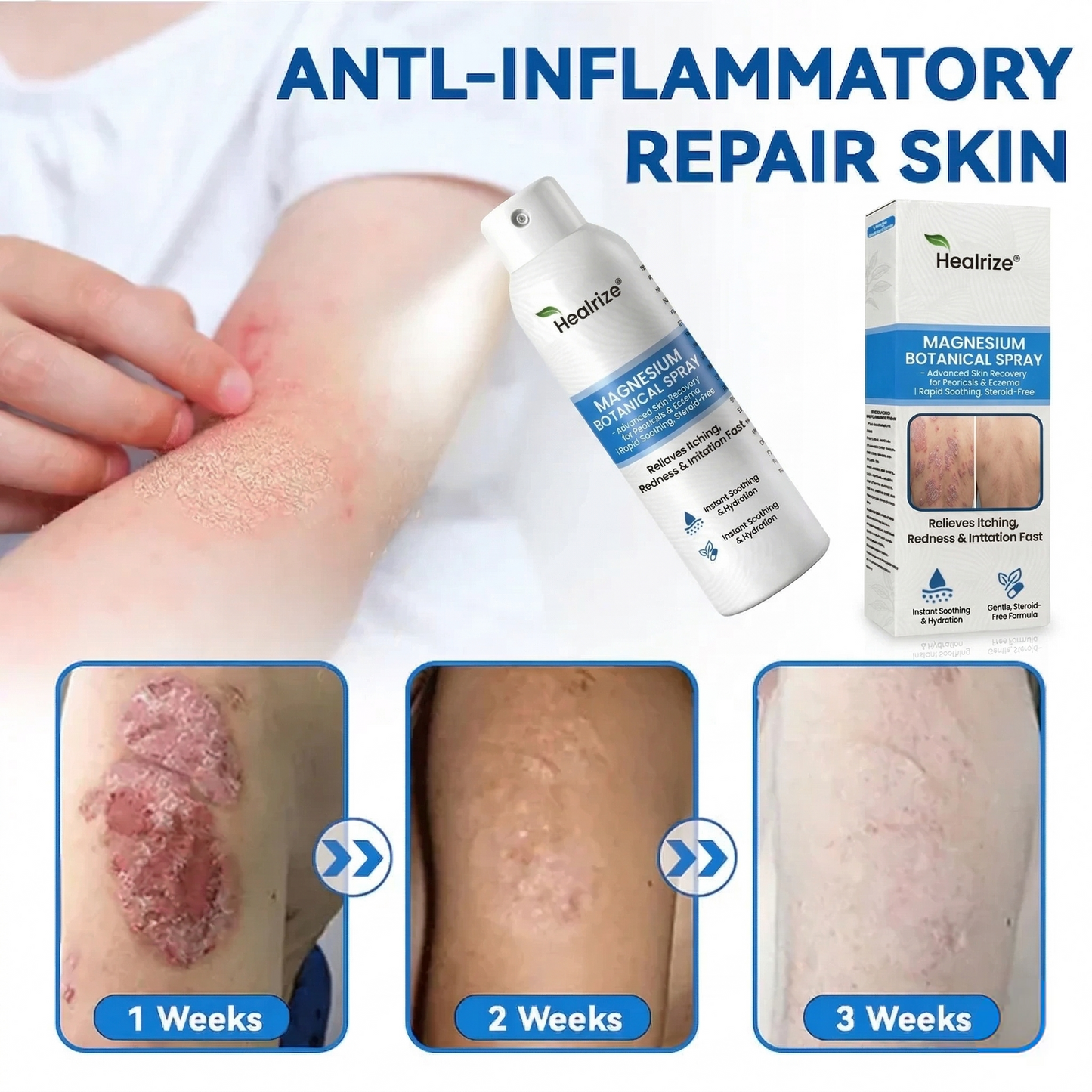 ✨Healrize® Magnesium Botanical Spray – Advanced Skin Recovery for Psoriasis & Eczema | Rapid Soothing, Steroid-Free