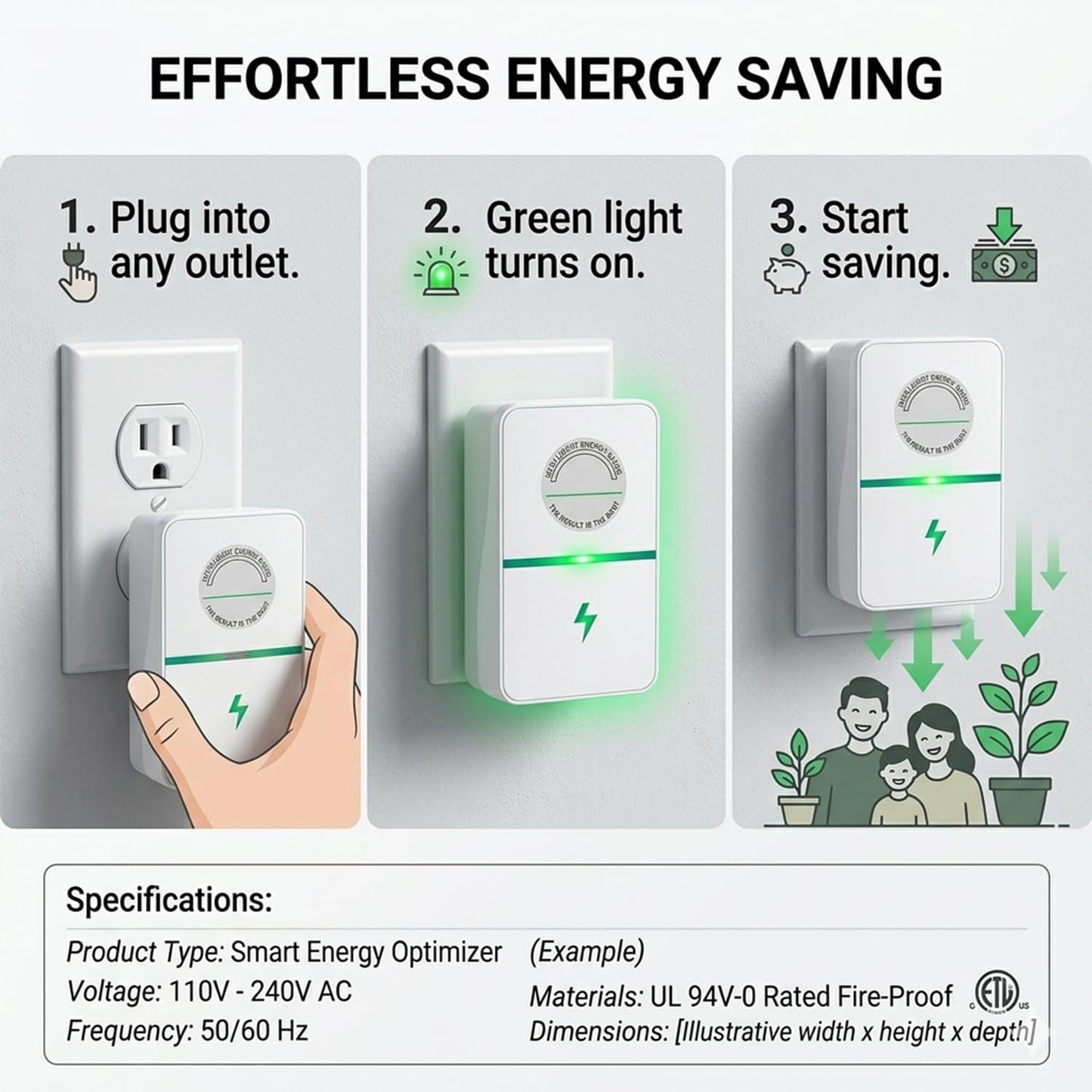 2026 New Power Factor Saver Plug in, Power Plug Pro Energy Saver Electricity Saving Box, Energy Savings Device with Voltage Optimization for Home & Office US Plug 90V-250V 30KW (2 PCS White)