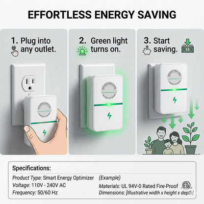 2026 New Power Factor Saver Plug in, Power Plug Pro Energy Saver Electricity Saving Box, Energy Savings Device with Voltage Optimization for Home & Office US Plug 90V-250V 30KW (2 PCS White)