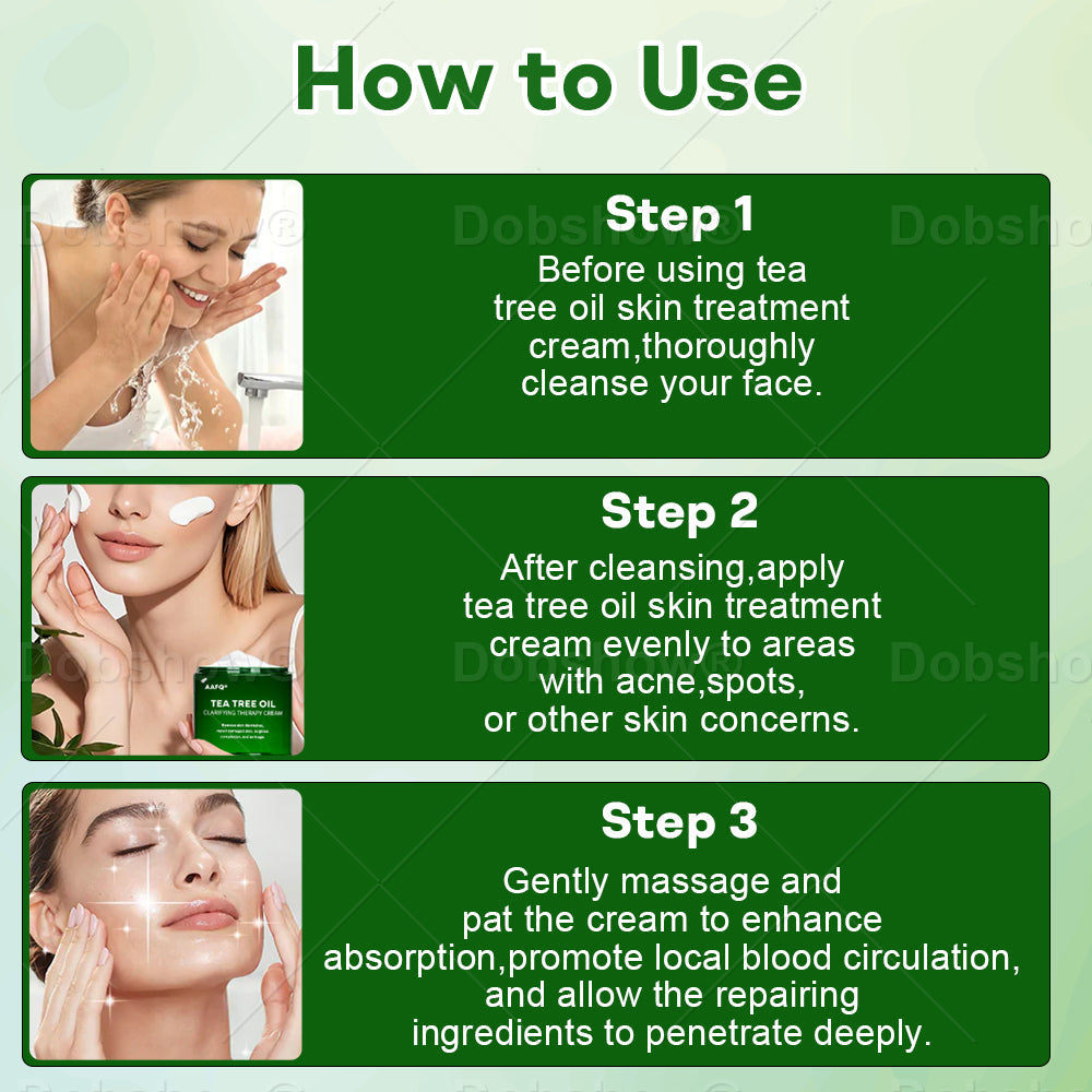 AAFQ® Tea Tree Oil Clarifying Therapy Cream – Removes Skin Blemishes, Repairs Damaged Skin, Brightens & Anti-Ageing Care