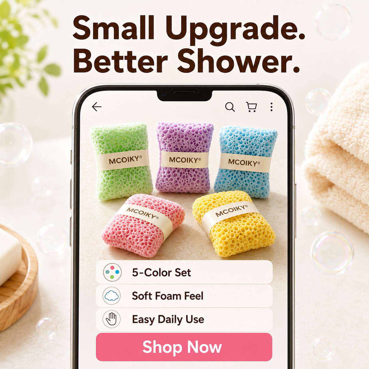 MCOIKY® Body Wash Foaming Sponge Set