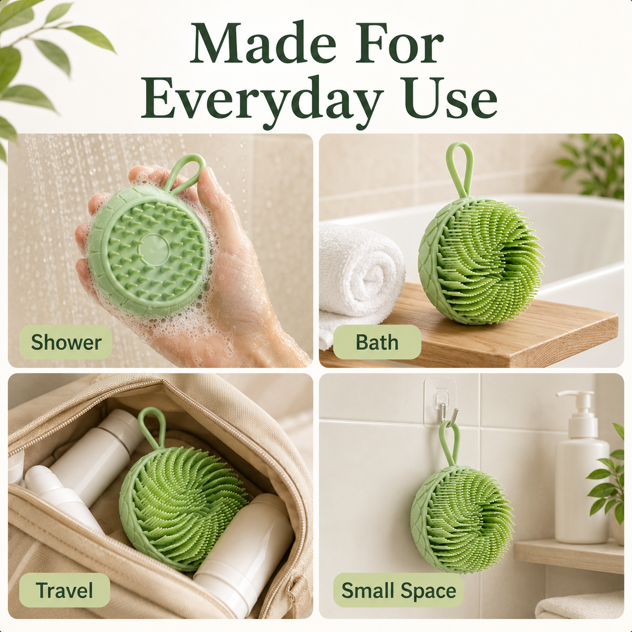 MCOIKY® Lotus Silicone Dual-Sided Bath Brush