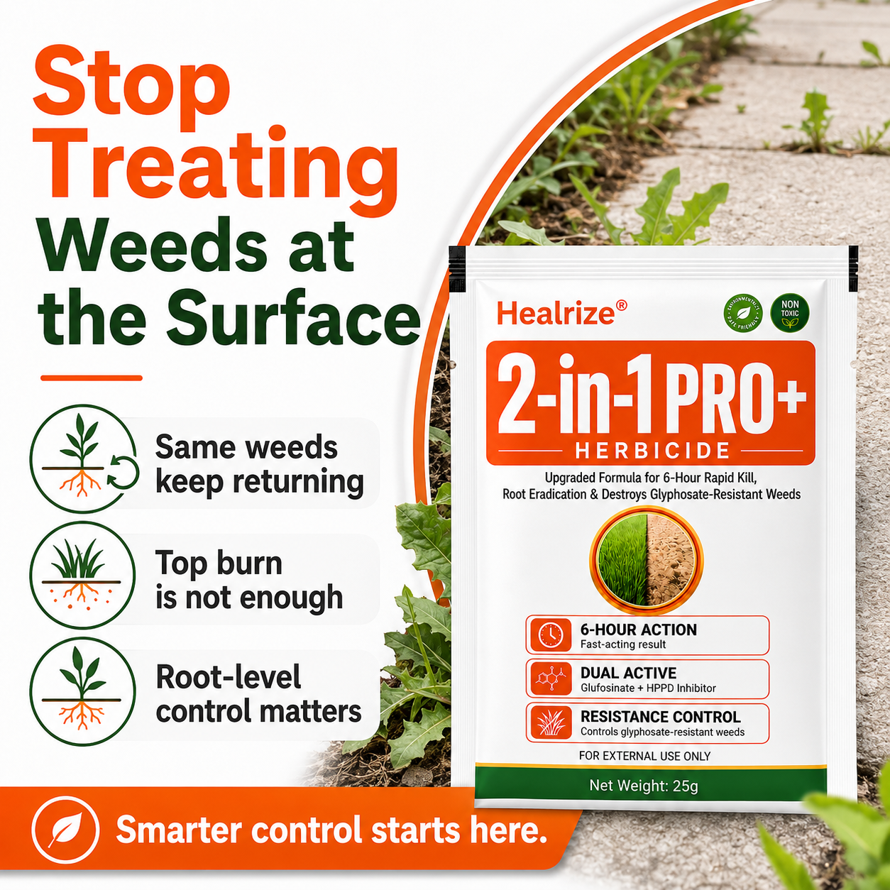 🏆𝘂𝘀 𝙊𝙛𝙛𝙞𝙘𝙞𝙖𝙡 𝙎𝙩𝙤𝙧𝙚 | Healrize® Advanced 2-in-1 Pro+ Herbicide | Upgraded Formula for 6-Hour Rapid Kill, Root Eradication & Destroys Glyphosate-Resistant Weeds