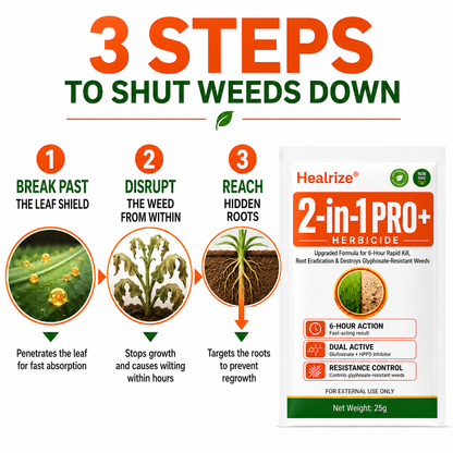 🏆𝘂𝘀 𝙊𝙛𝙛𝙞𝙘𝙞𝙖𝙡 𝙎𝙩𝙤𝙧𝙚 | Healrize® Advanced 2-in-1 Pro+ Herbicide | Upgraded Formula for 6-Hour Rapid Kill, Root Eradication & Destroys Glyphosate-Resistant Weeds