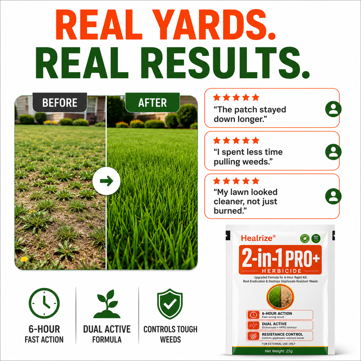 🏆𝘂𝘀 𝙊𝙛𝙛𝙞𝙘𝙞𝙖𝙡 𝙎𝙩𝙤𝙧𝙚 | Healrize® Advanced 2-in-1 Pro+ Herbicide | Upgraded Formula for 6-Hour Rapid Kill, Root Eradication & Destroys Glyphosate-Resistant Weeds