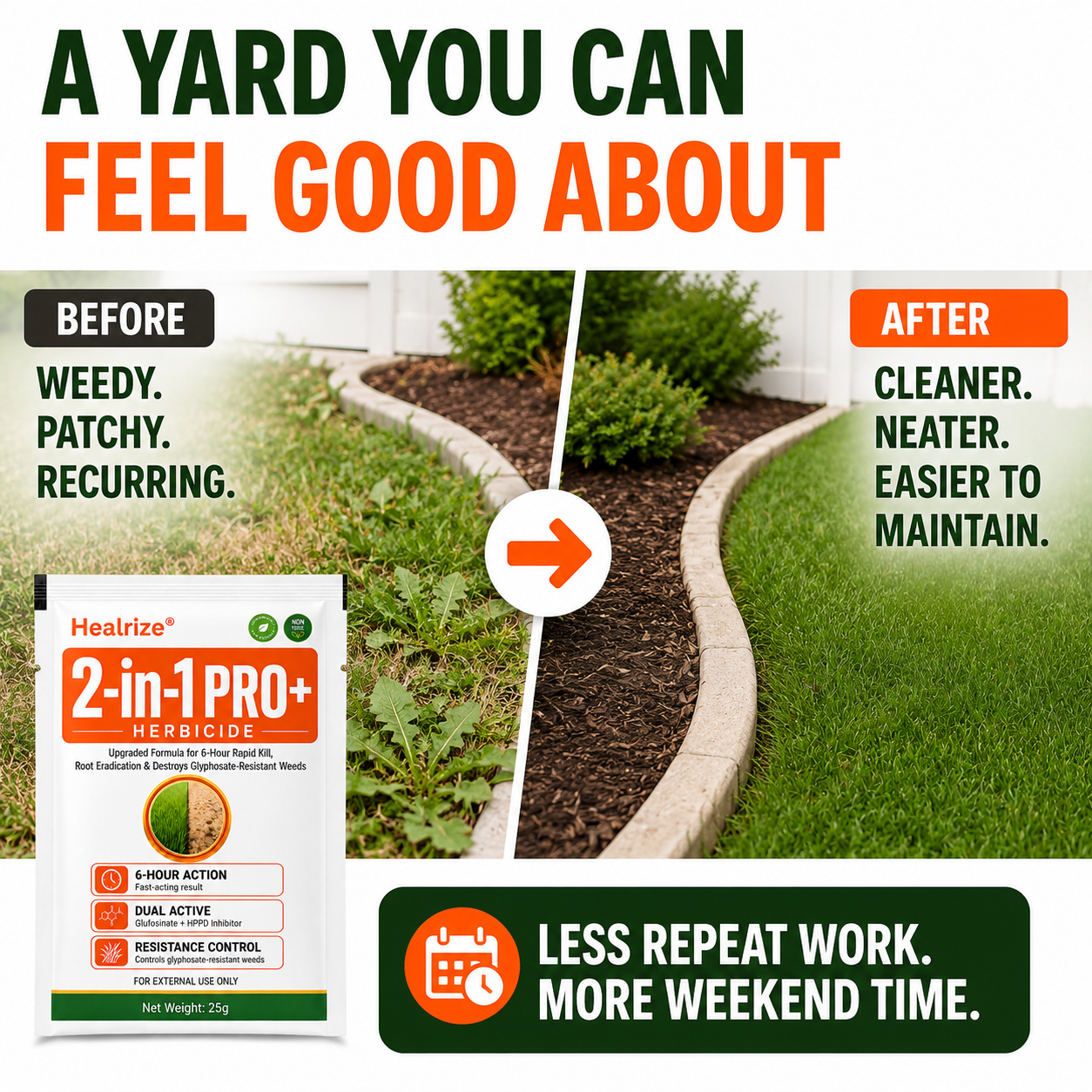 🏆𝘂𝘀 𝙊𝙛𝙛𝙞𝙘𝙞𝙖𝙡 𝙎𝙩𝙤𝙧𝙚 | Healrize® Advanced 2-in-1 Pro+ Herbicide | Upgraded Formula for 6-Hour Rapid Kill, Root Eradication & Destroys Glyphosate-Resistant Weeds