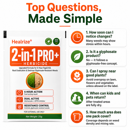 🏆𝘂𝘀 𝙊𝙛𝙛𝙞𝙘𝙞𝙖𝙡 𝙎𝙩𝙤𝙧𝙚 | Healrize® Advanced 2-in-1 Pro+ Herbicide | Upgraded Formula for 6-Hour Rapid Kill, Root Eradication & Destroys Glyphosate-Resistant Weeds