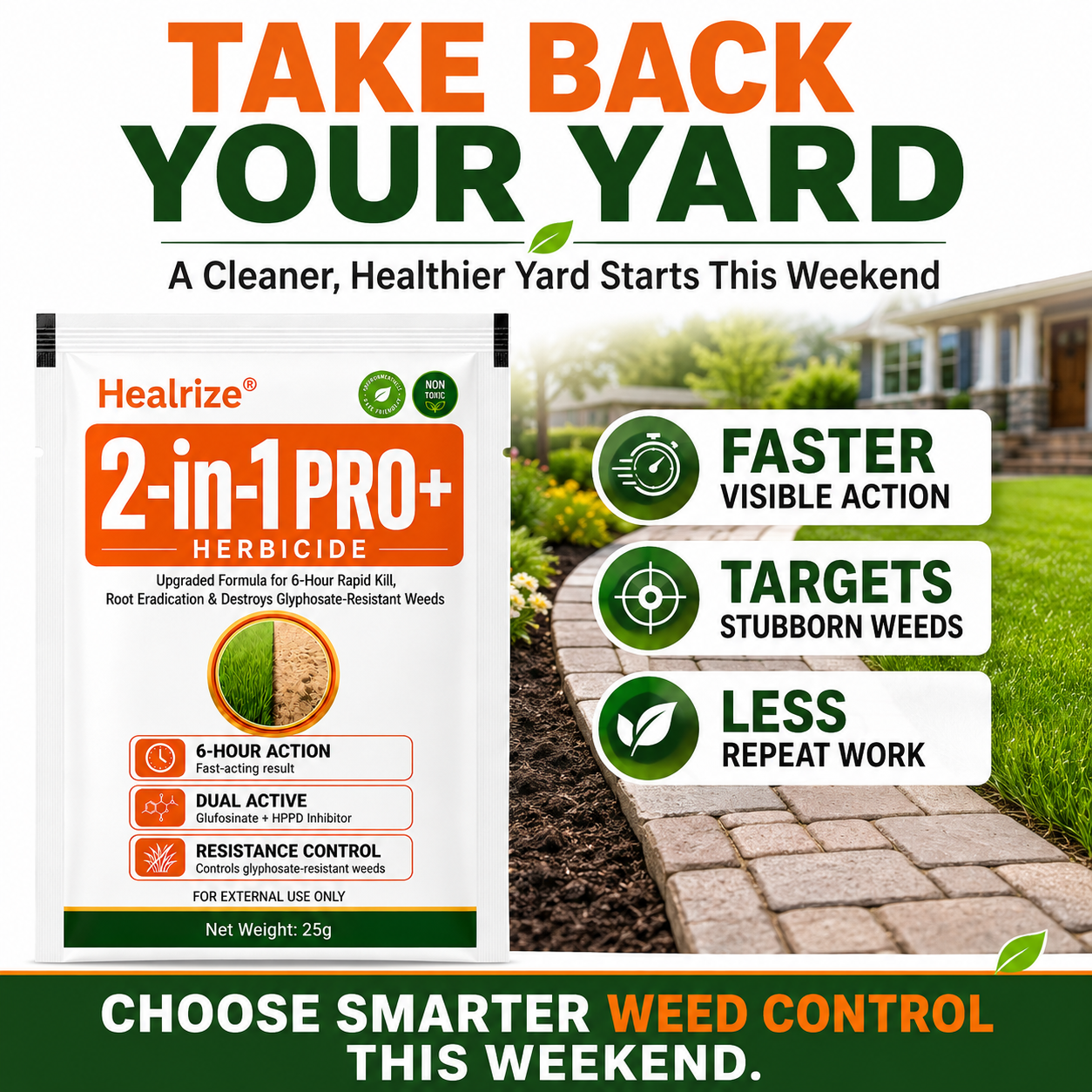 🏆𝘂𝘀 𝙊𝙛𝙛𝙞𝙘𝙞𝙖𝙡 𝙎𝙩𝙤𝙧𝙚 | Healrize® Advanced 2-in-1 Pro+ Herbicide | Upgraded Formula for 6-Hour Rapid Kill, Root Eradication & Destroys Glyphosate-Resistant Weeds